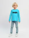 Детский лонгслив / Гранж голубой