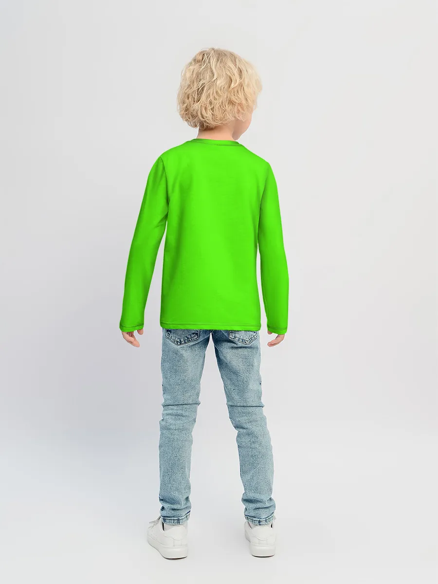 Детский лонгслив / Гранж зеленый