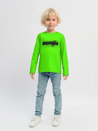 Детский лонгслив / Гранж зеленый