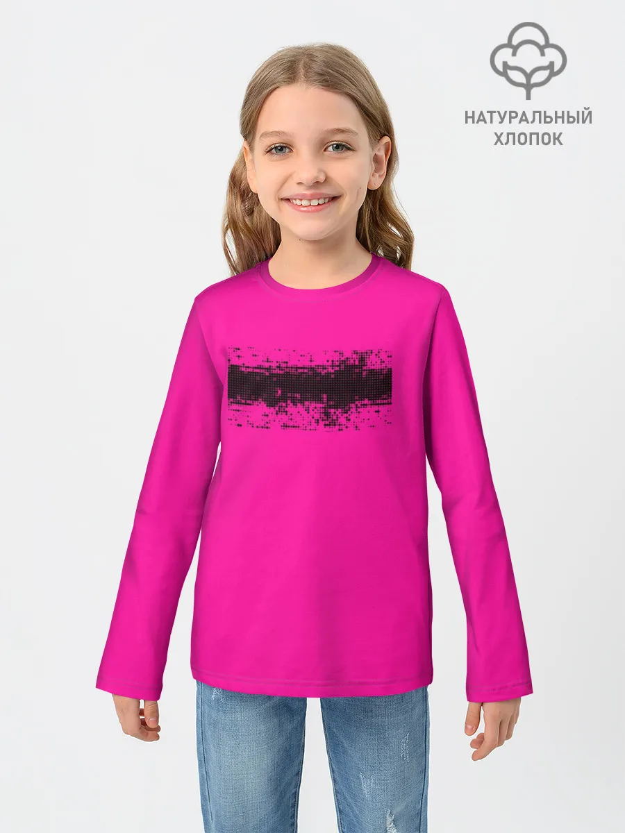 Детский лонгслив / Гранж розовый