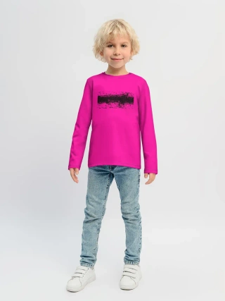 Детский лонгслив / Гранж розовый