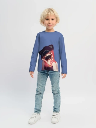Детский лонгслив / Аниме девушка в маске с ушками