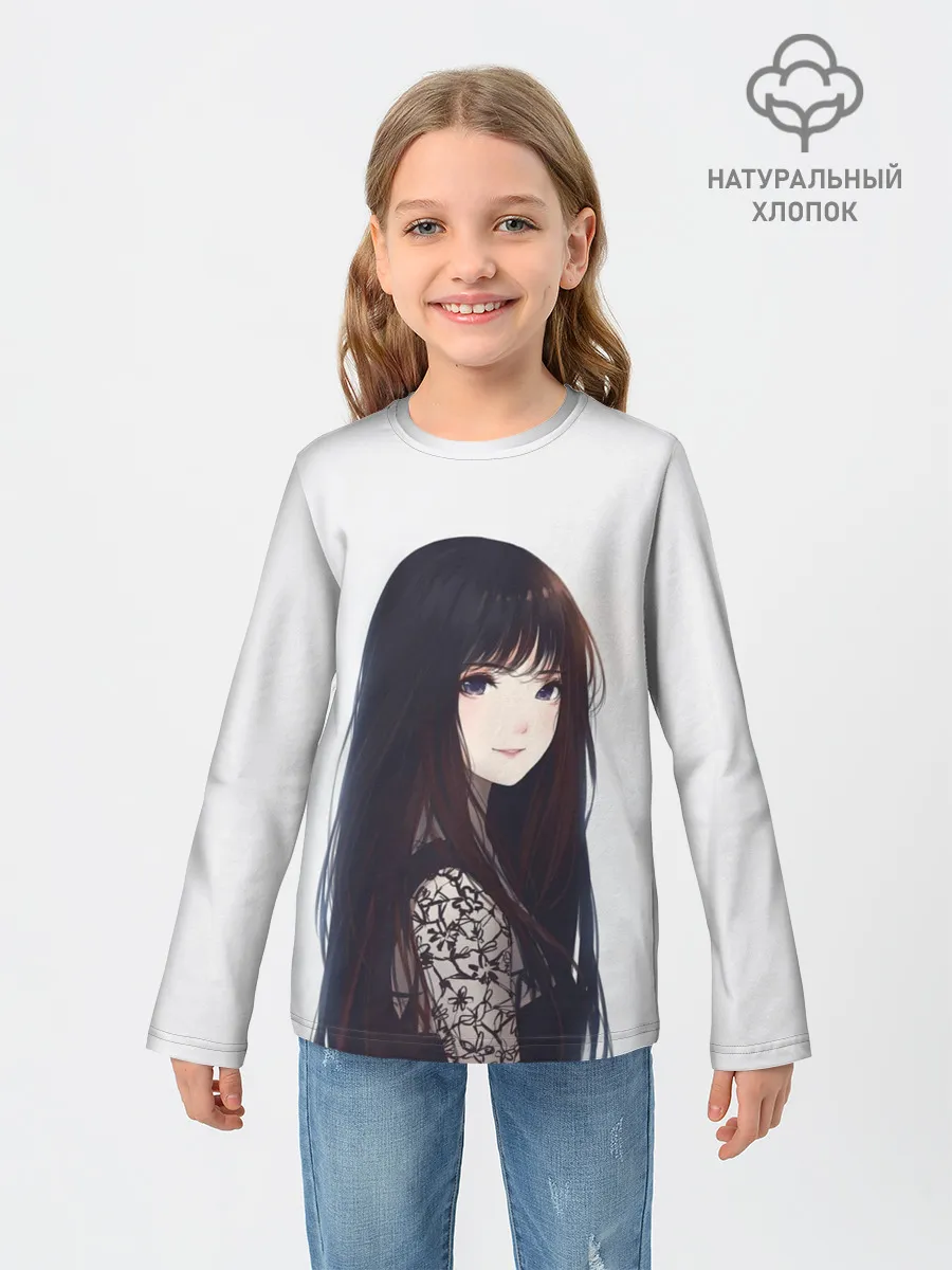 Детский лонгслив / Красивая аниме девушка