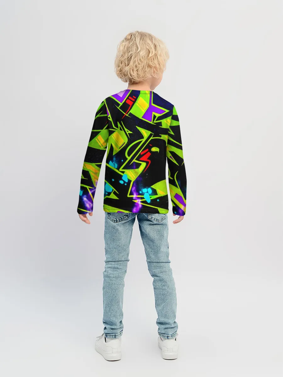 Детский лонгслив / Кислотное Граффити