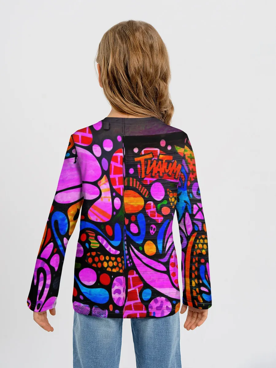 Детский лонгслив / Неоновое граффити