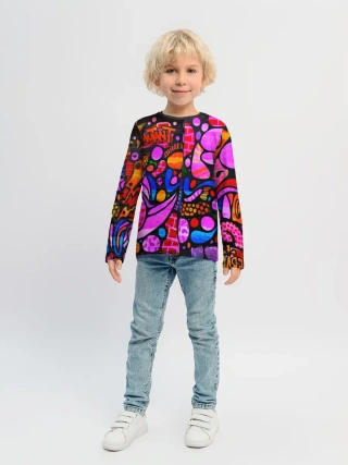 Детский лонгслив / Неоновое граффити