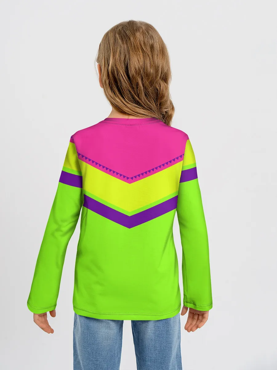 Детский лонгслив / Цветные треугольники_ салатовы