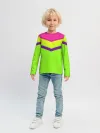 Детский лонгслив / Цветные треугольники_ салатовы
