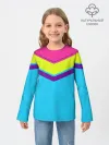 Детский лонгслив / Цветные треугольники_голубой