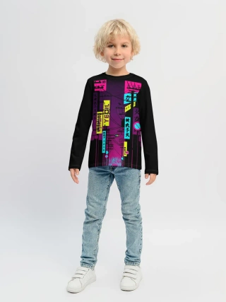 Детский лонгслив / Неоновый город