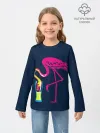 Детский лонгслив / Кислотный фламинго