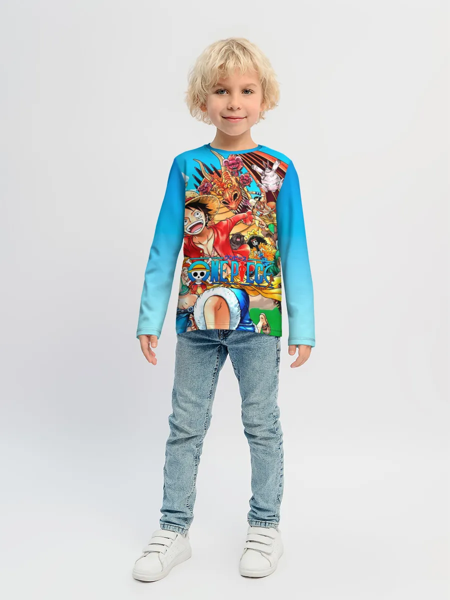 Детский лонгслив / куча мала One Piece