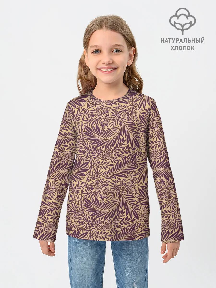 Детский лонгслив / Фиолетовые цветы