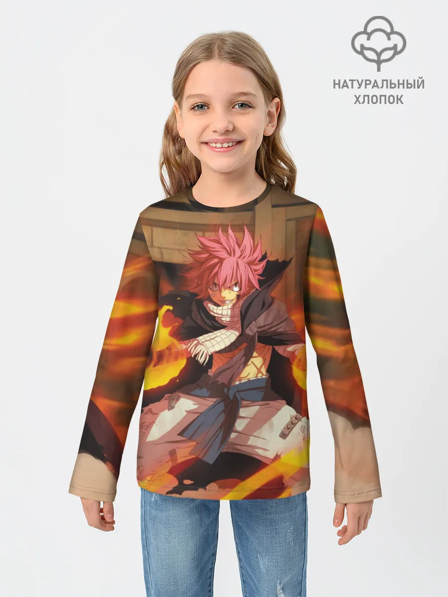 Детский лонгслив / Нацу огненный боец