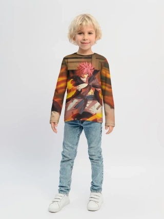 Детский лонгслив / Нацу огненный боец
