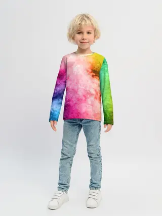 Детский лонгслив / Радужный дым