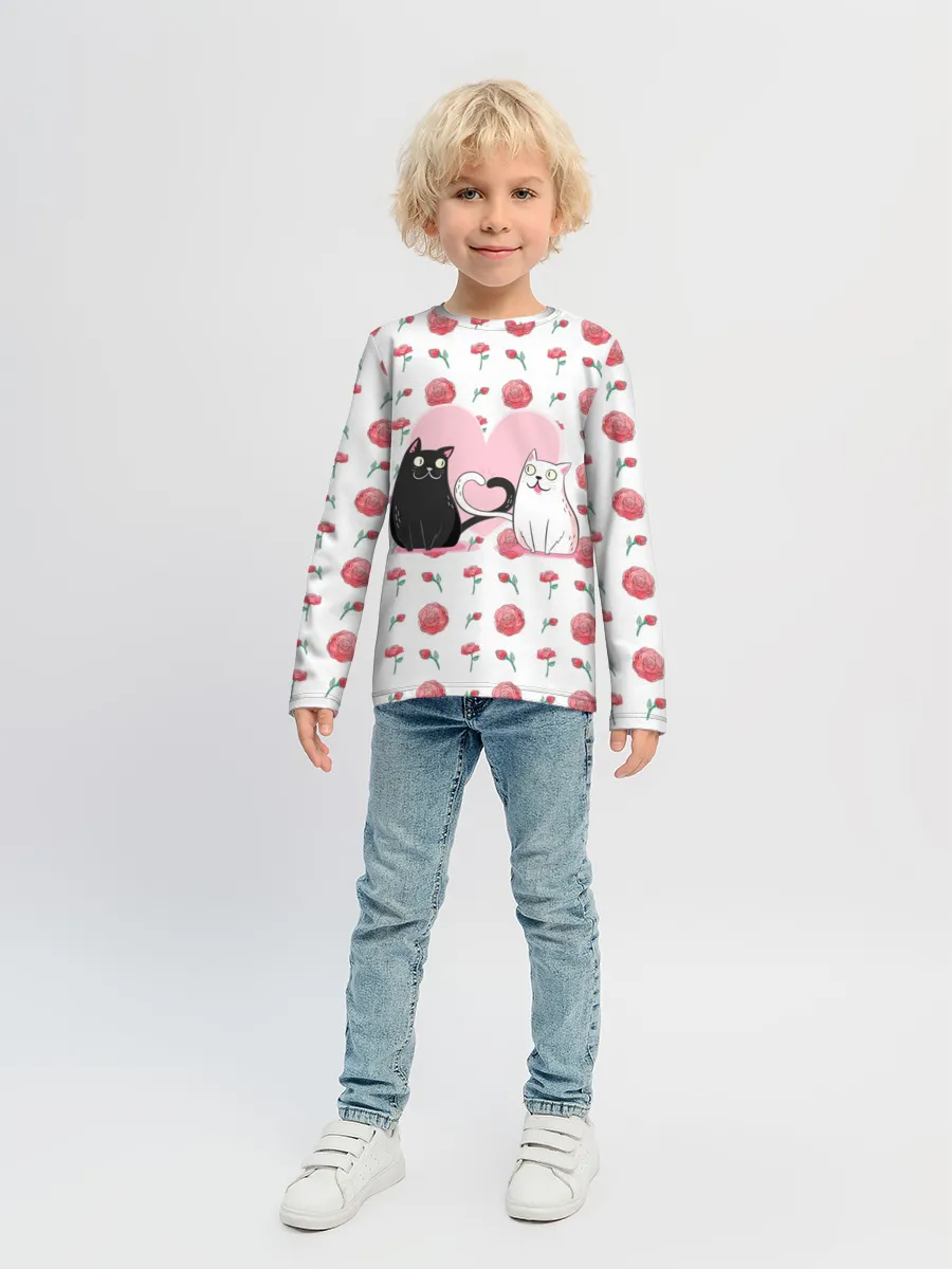 Детский лонгслив / Милые котики