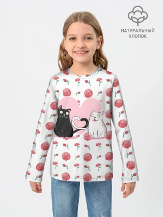 Детский лонгслив / Милые котики