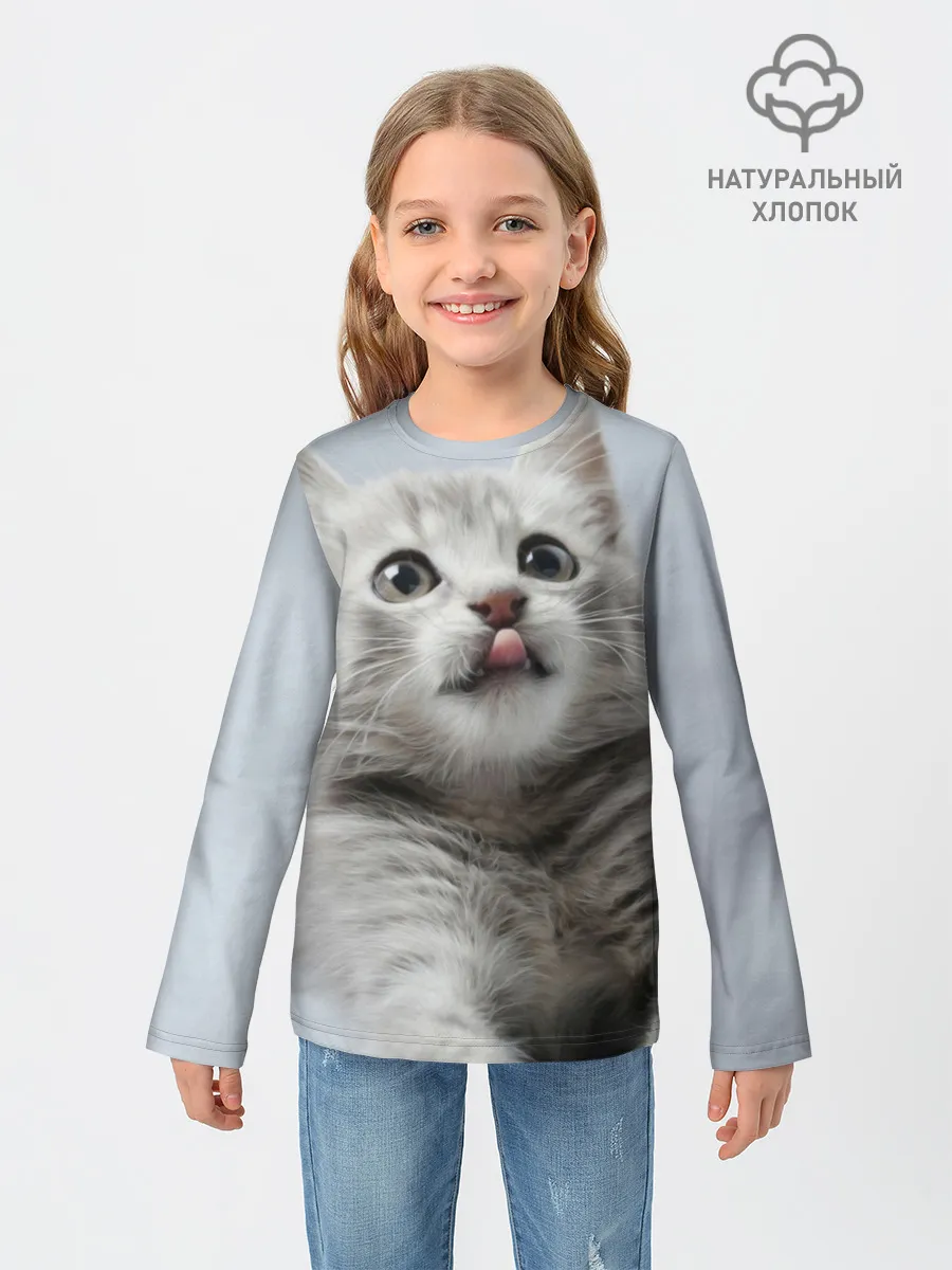 Детский лонгслив / Котенок