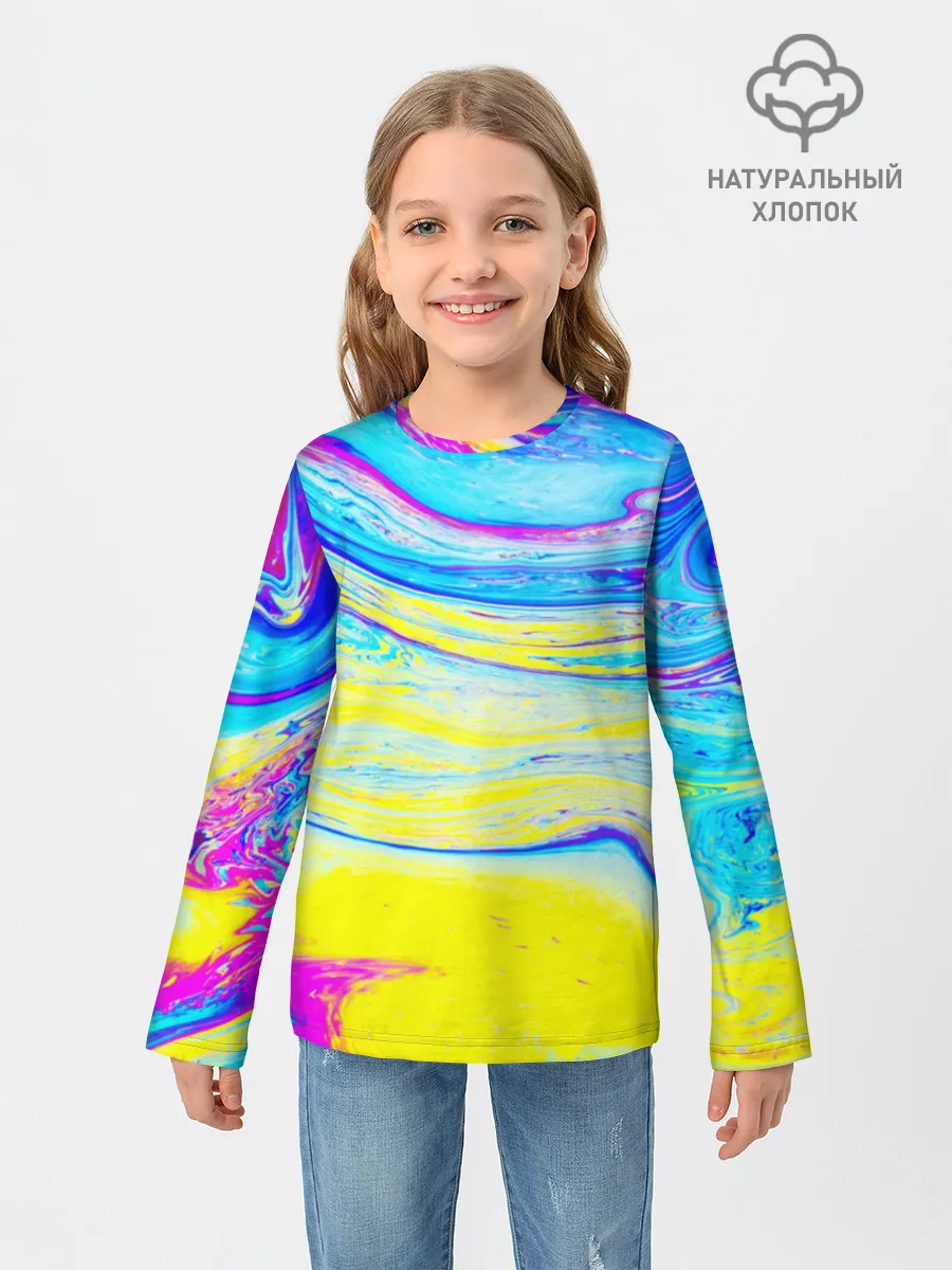 Детский лонгслив / Разводы красок