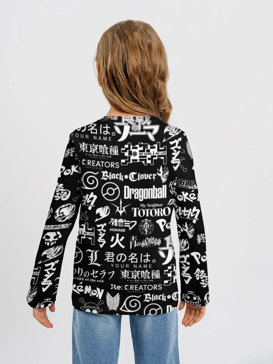 Детский лонгслив / ЛОГО АНИМЕ МУЛЬТФИЛЬМОВ