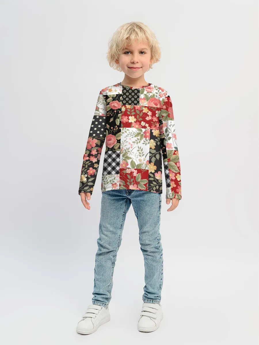 Детский лонгслив / Лоскутный орнамент