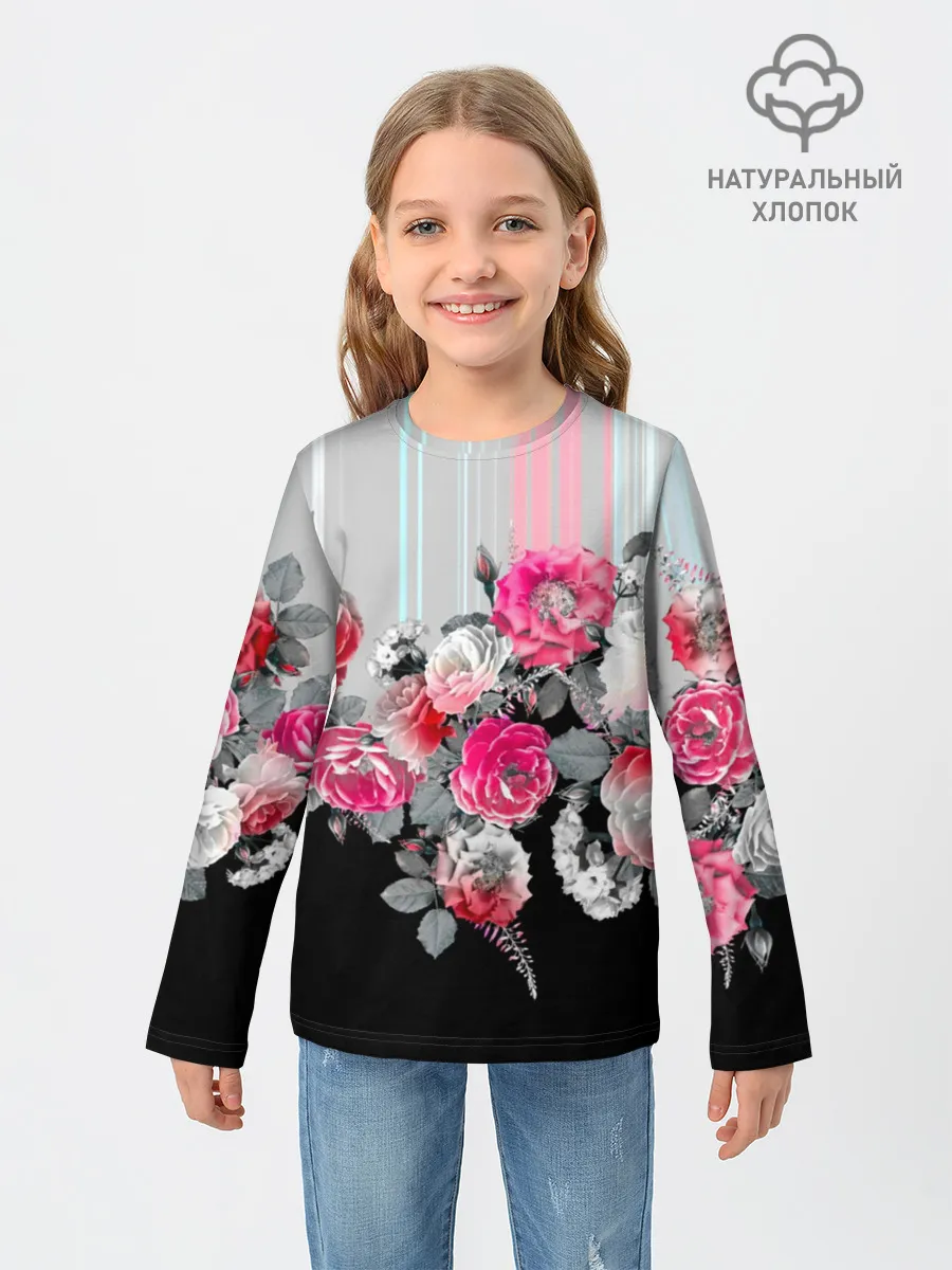 Детский лонгслив / Розы