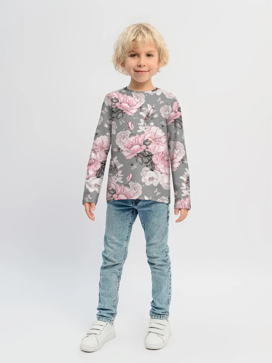 Детский лонгслив / Розовые розы