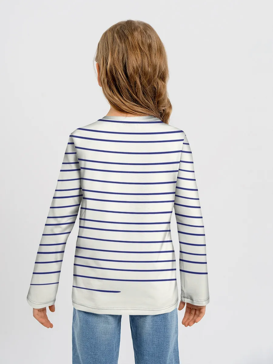 Детский лонгслив / Муми-тролль рисует полосы