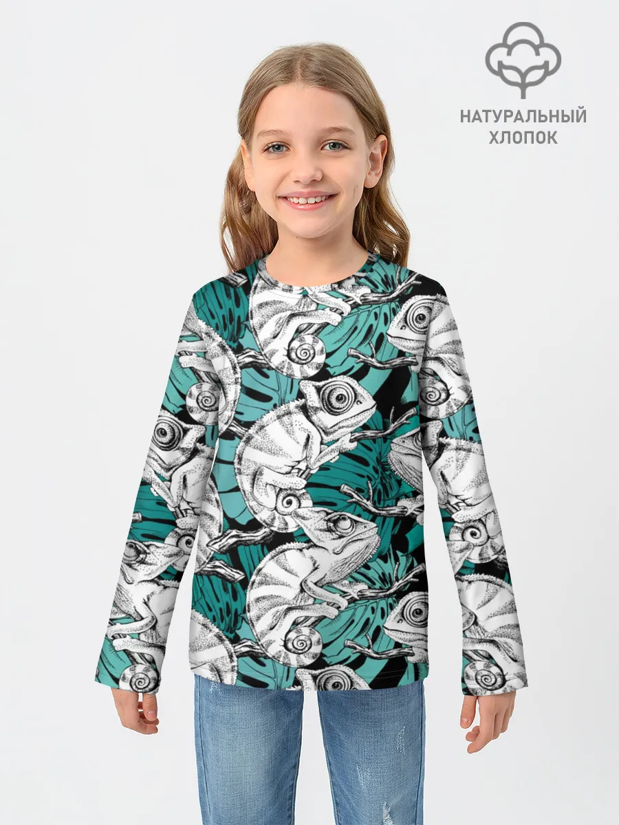 Детский лонгслив / Хамелеоны