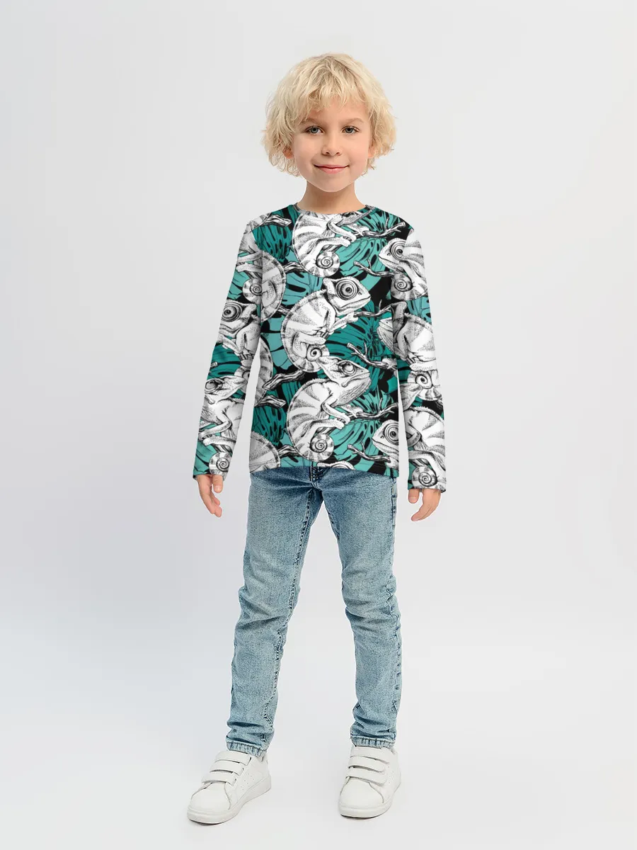 Детский лонгслив / Хамелеоны