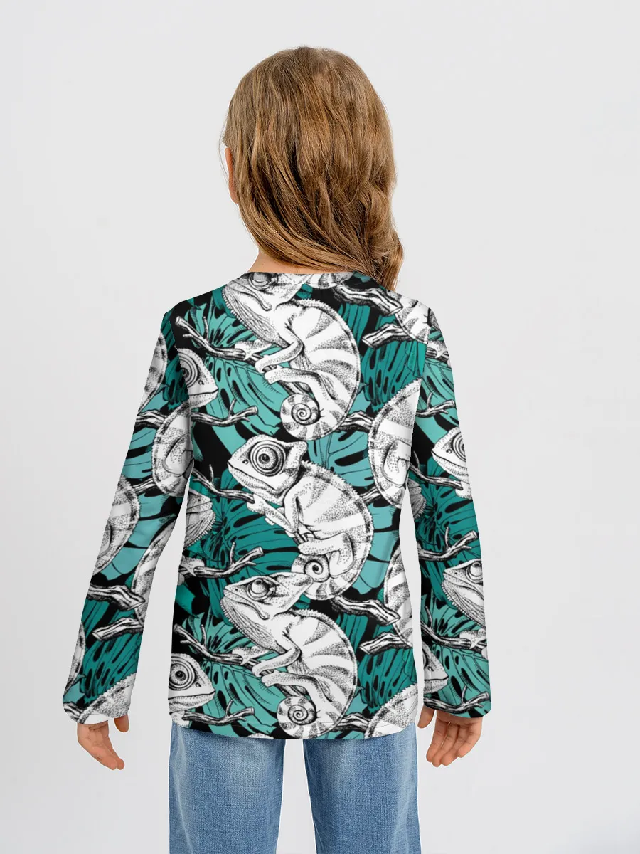 Детский лонгслив / Хамелеоны