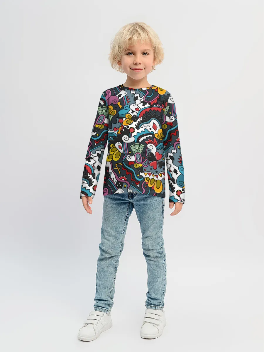 Детский лонгслив / Покерный коллаж