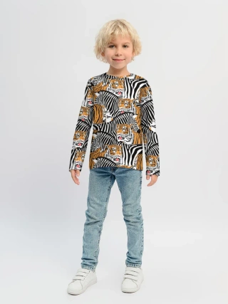Детский лонгслив / Тигры и зебры
