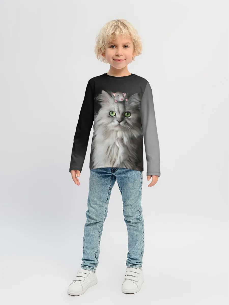 Детский лонгслив / Кот и мышка