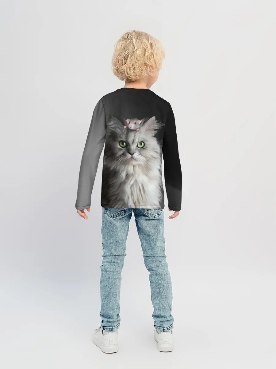 Детский лонгслив / Кот и мышка