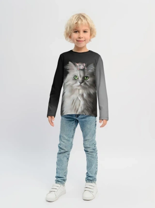 Детский лонгслив / Кот и мышка