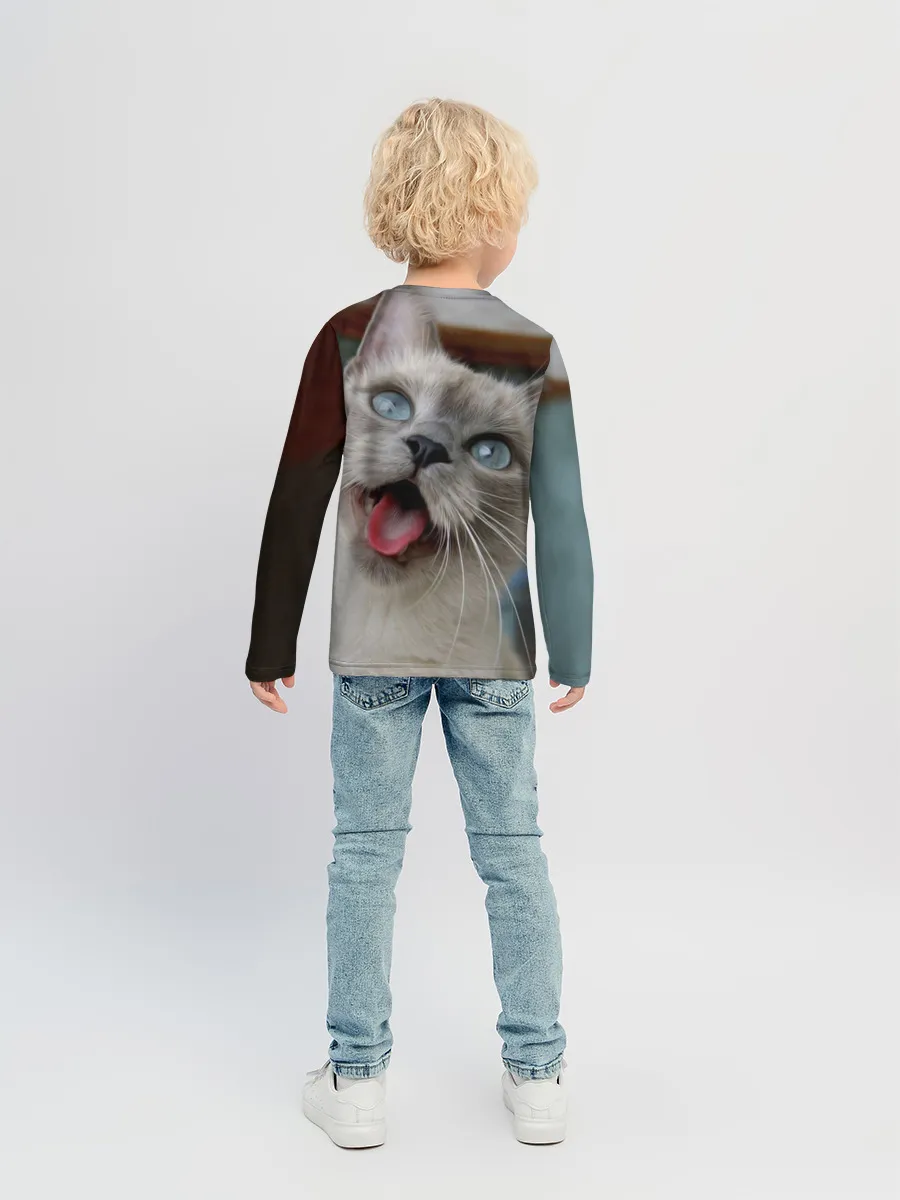 Детский лонгслив / Сиамский котенок