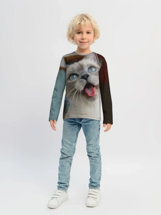 Детский лонгслив / Сиамский котенок