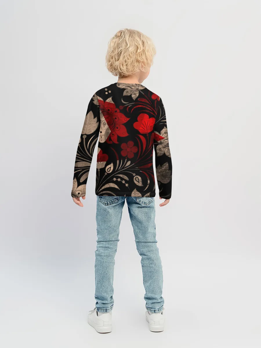 Детский лонгслив / Медведь в ушанке