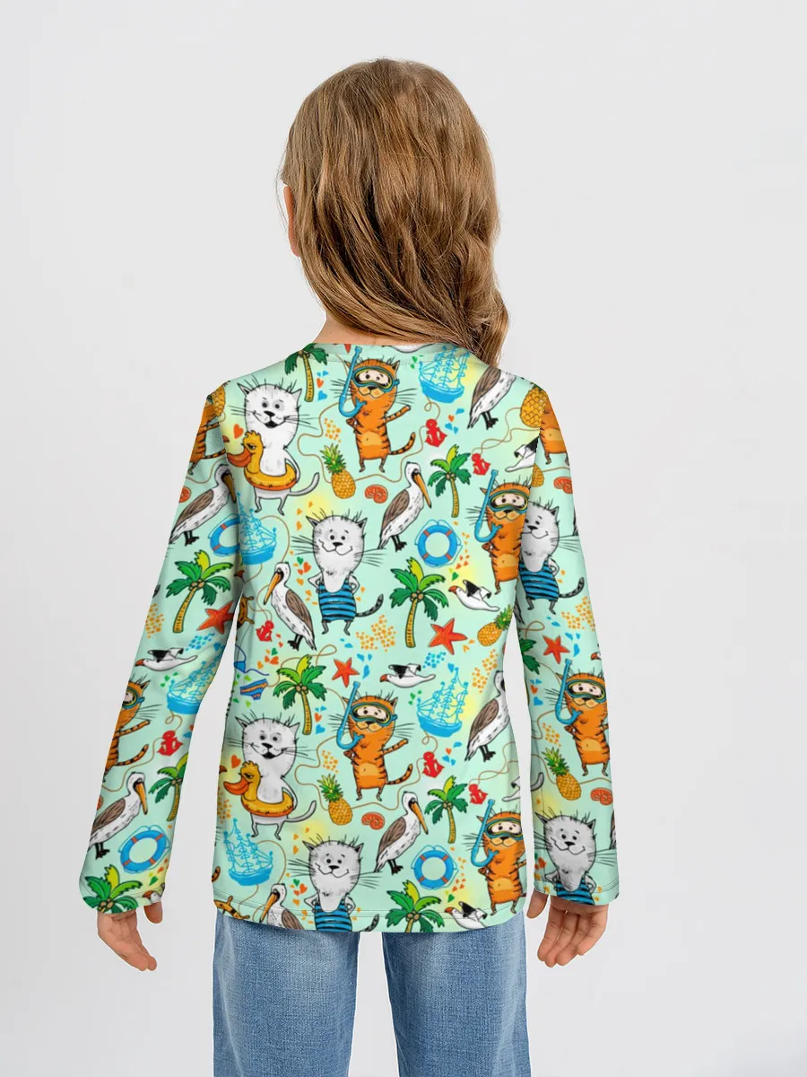 Детский лонгслив / Коты на отдыхе