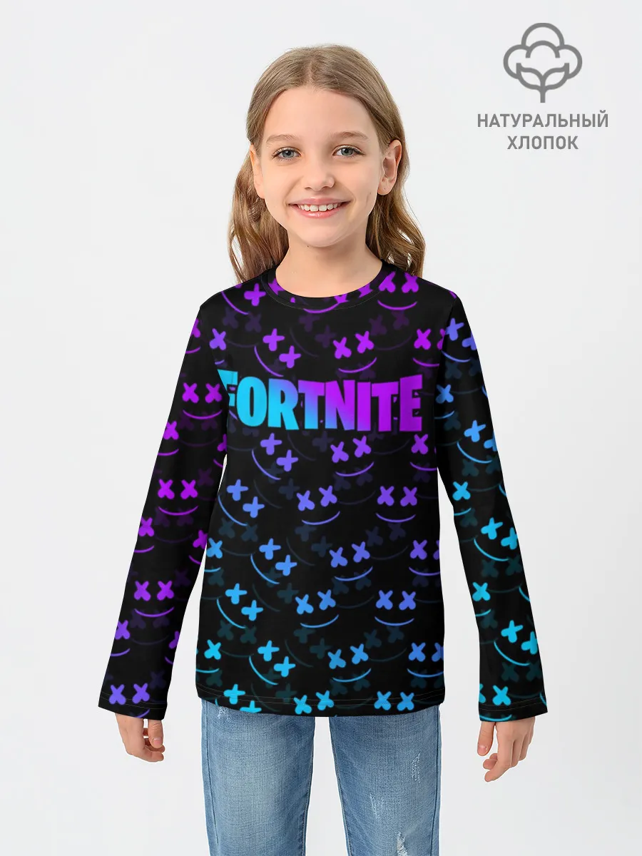 Детский лонгслив / FORTNITE MARSHMELLO NEON