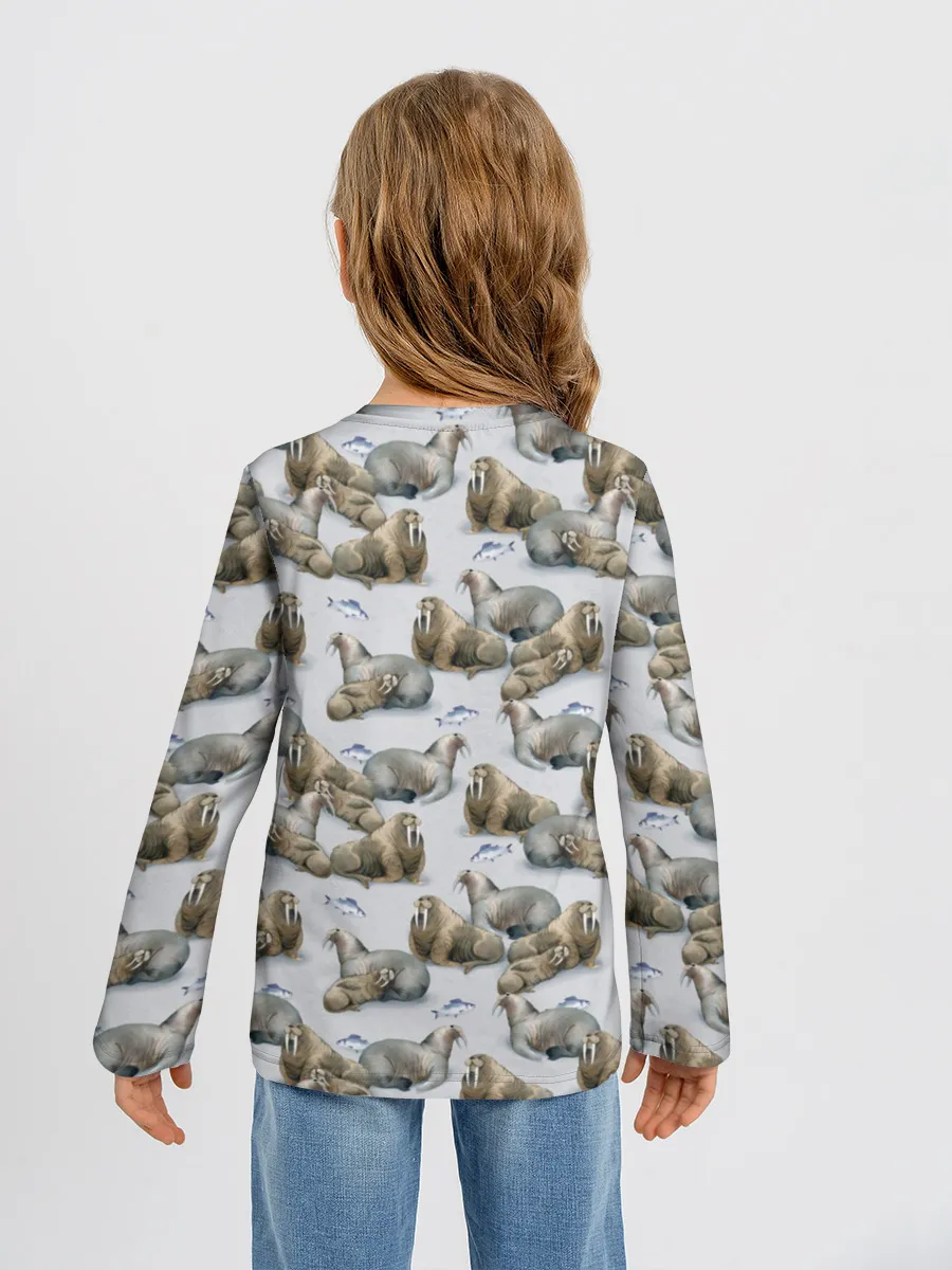 Детский лонгслив / Моржи