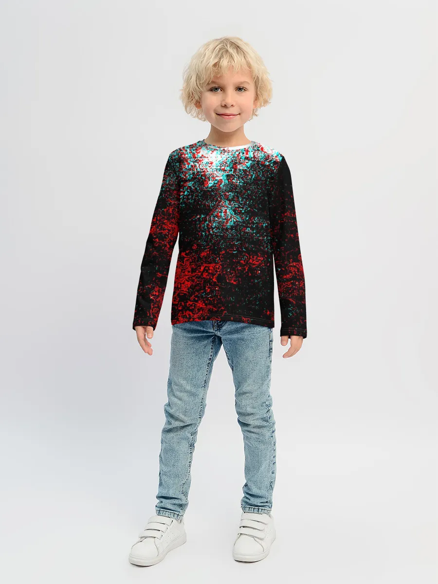 Детский лонгслив / БРЫЗГИ КРАСОК GLITCH