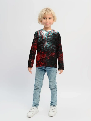 Детский лонгслив / БРЫЗГИ КРАСОК GLITCH