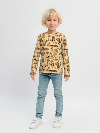 Детский лонгслив / Индейский паттерн