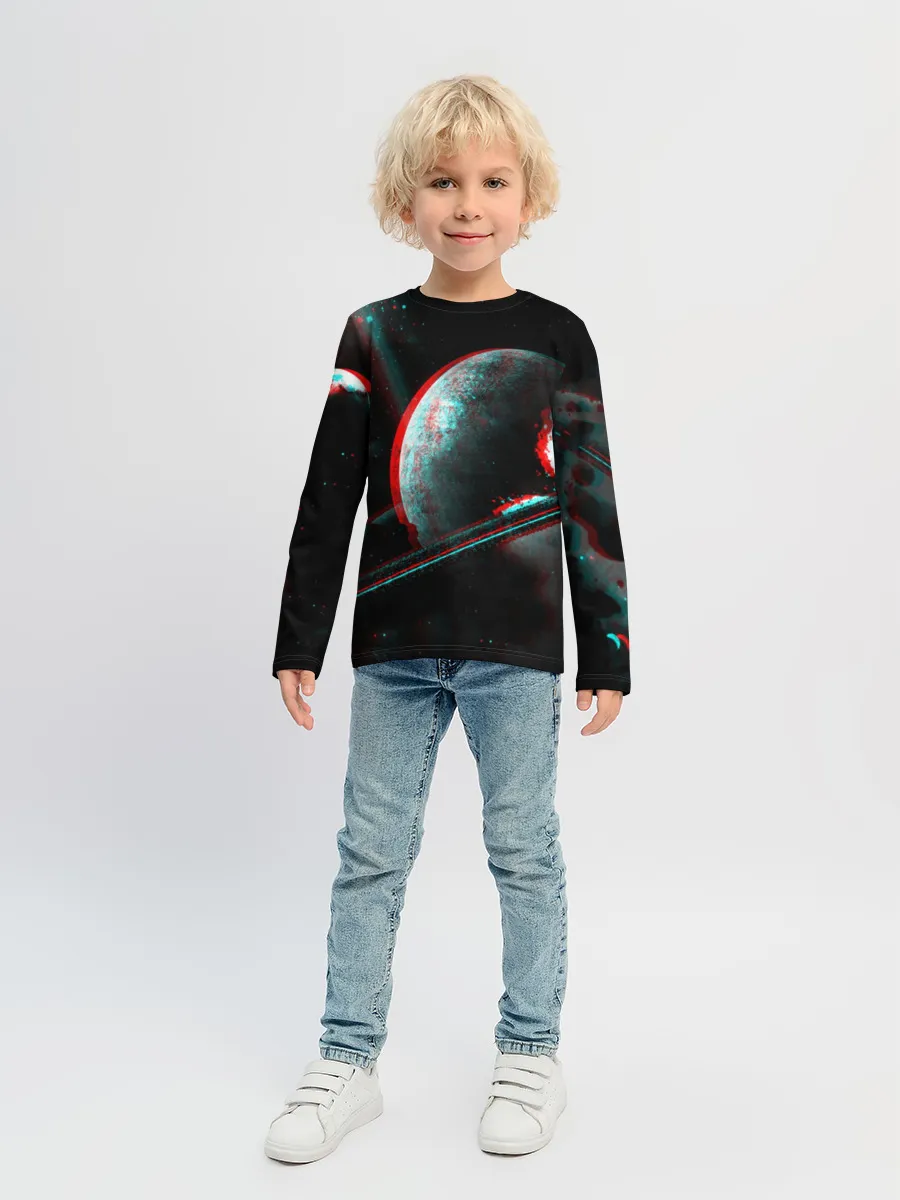 Детский лонгслив / Cosmos Glitch