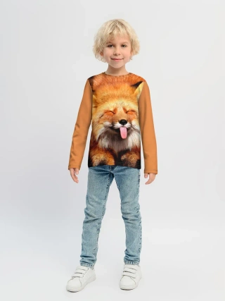 Детский лонгслив / Лиса с языком
