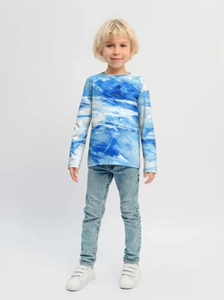 Детский лонгслив / Вода акварель