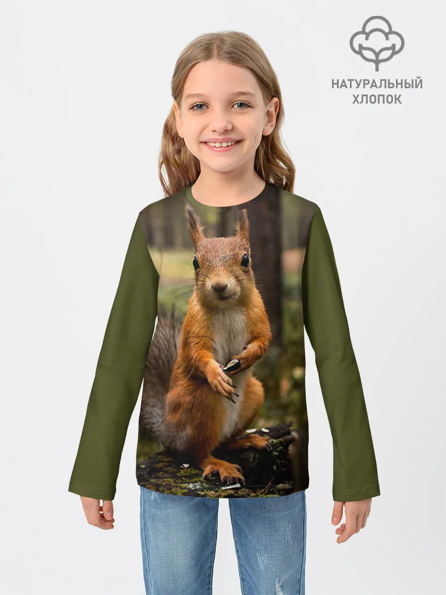 Детский лонгслив / Белочка